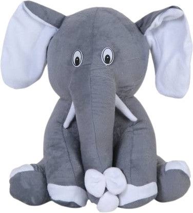 Cute and adorable stuffed animal soft toy/ super soft GREY SITTING ELEPHANT / soft toys for kids, special occasions & gifting - 25 cm