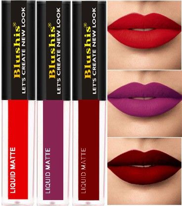 Smudge proof Waterproof Long lasting Liquid matte Lipstick Non Transfer Common Colour For Daily Use Combo pack of 3