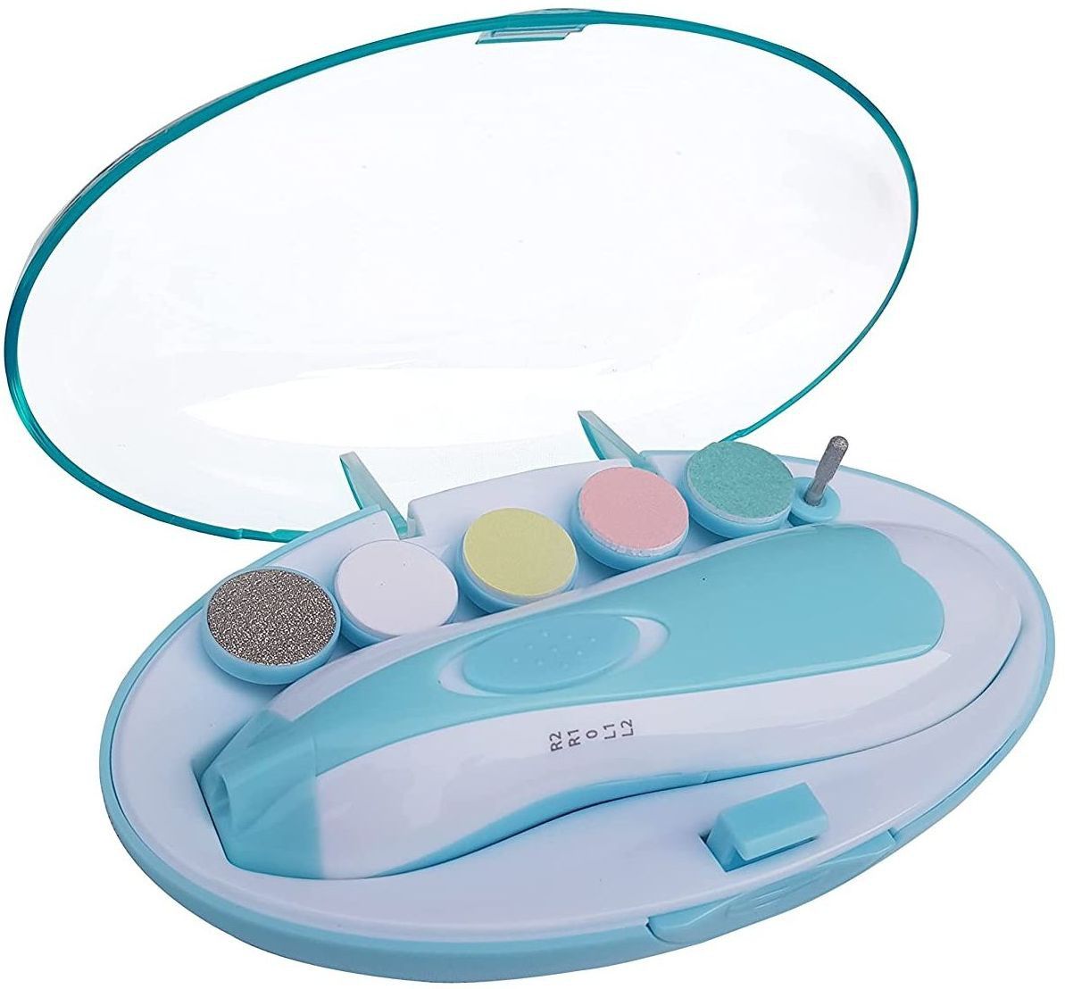Trimmer Kit for Kids, Safe Effective Baby Manicure Kit , New Baby Nail File Electric,Baby Nail Trimmer with 6 Grinding Heads (Multi Color)-image-37