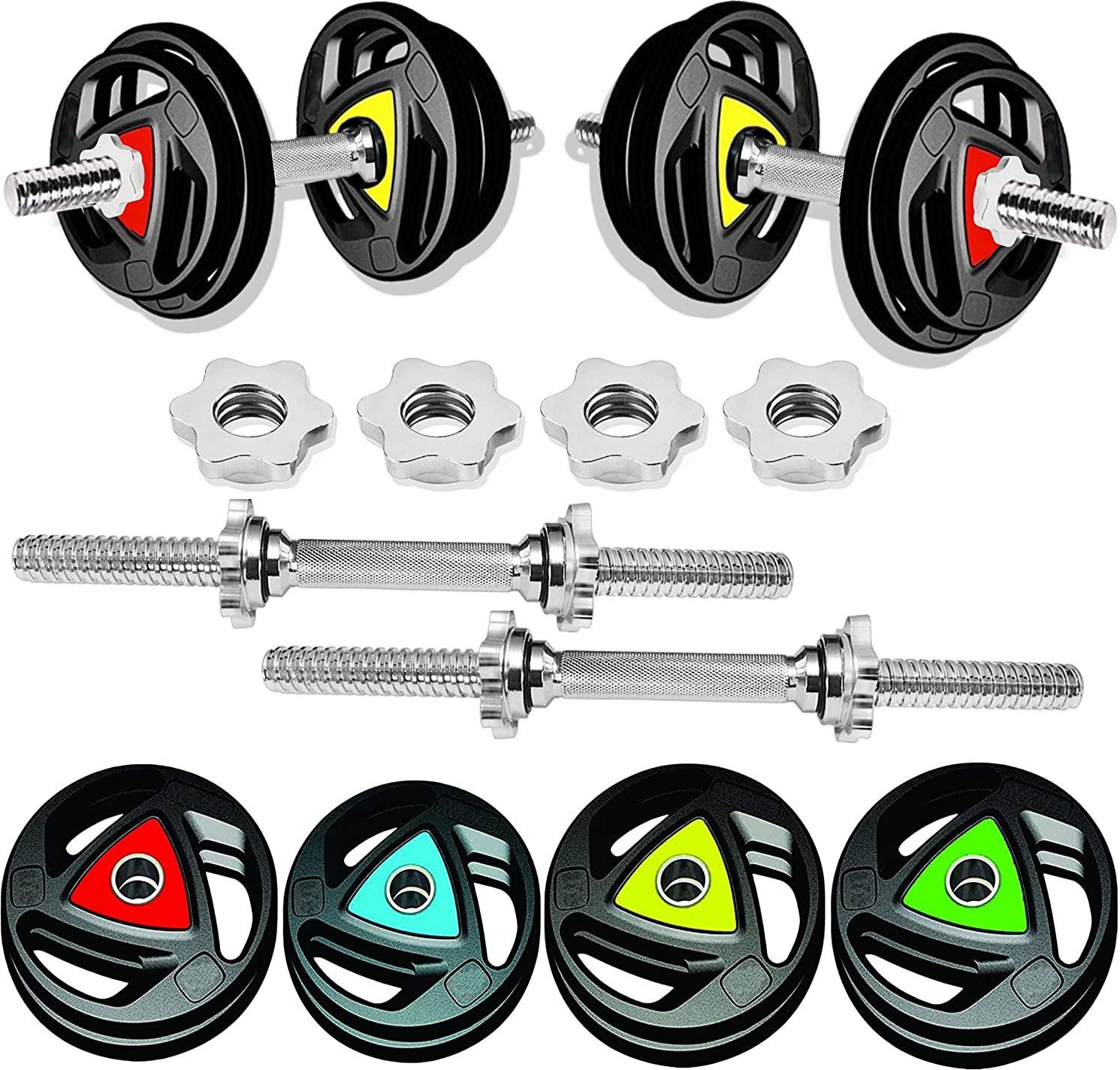 Professional Metal Integrated Rubber Plates (2.5 KG x 4 + 5KG X 6 = 40 KG) Combo Home Gym Combo-image-6