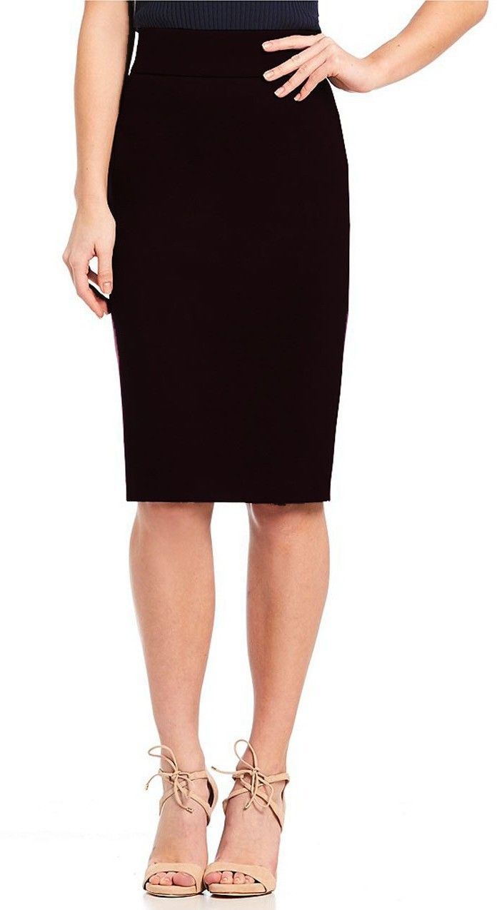 stars and you Women Solid Pencil Black Skirt-picture-32