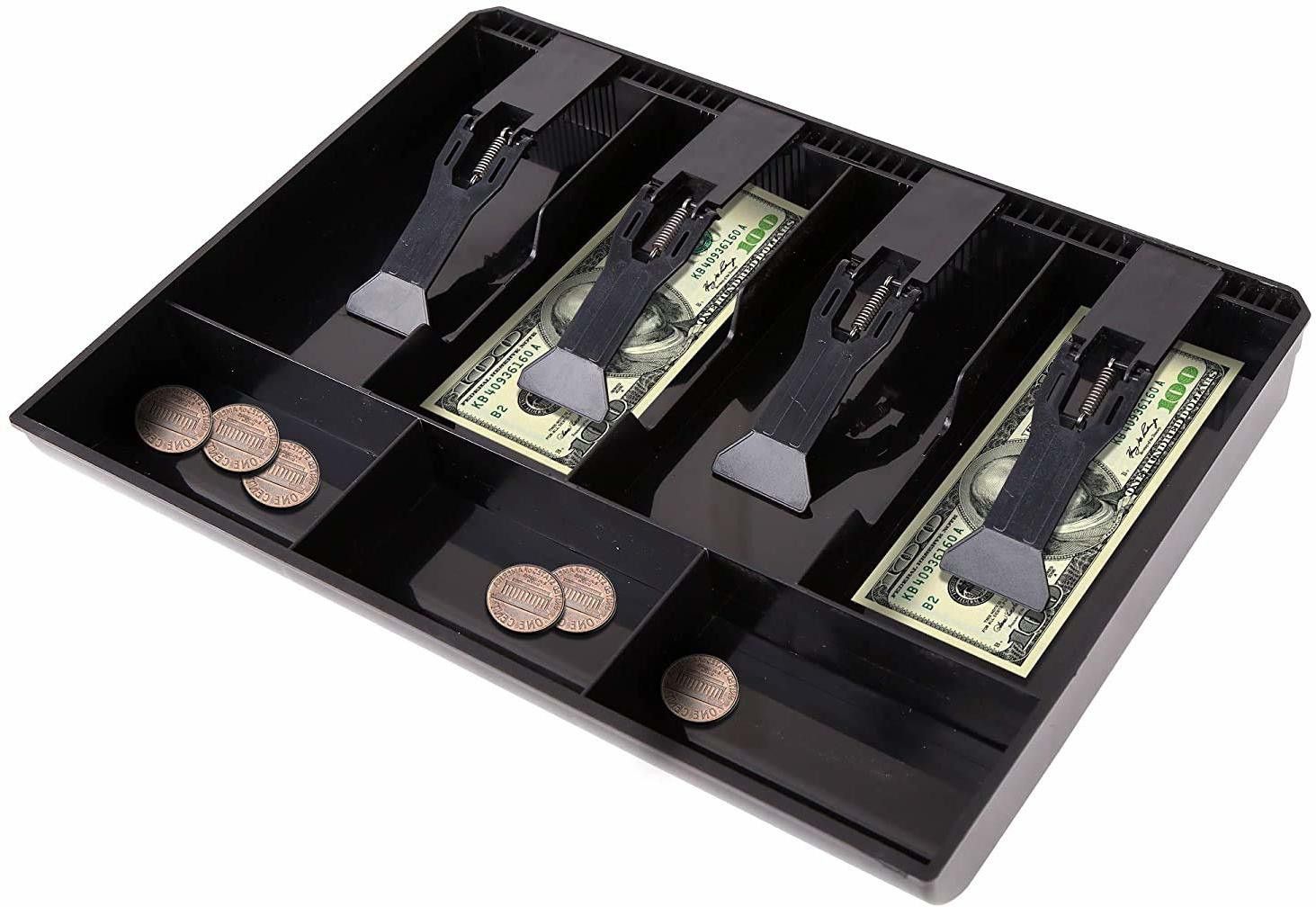 Cash Drawer Tray, with 4 Bills 3 Coins Compartments Cash Box-image-37