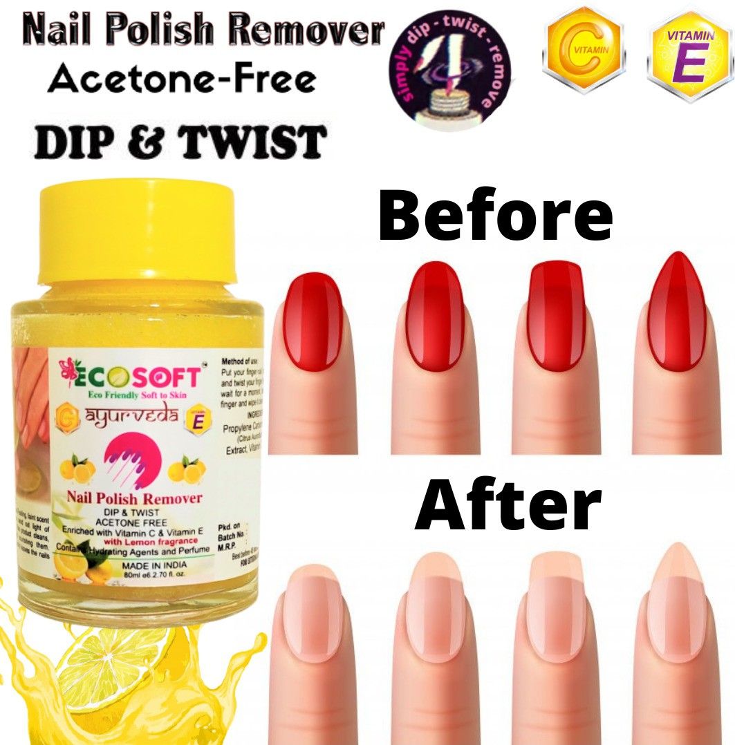 ecosoft Ultimate Premium Dip & Twist Instant Nail Polish Remover Nail Polish Remover - Free, Enriched with Vitamin C or Vitamin E with LEMAN Fragrance.-picture-22