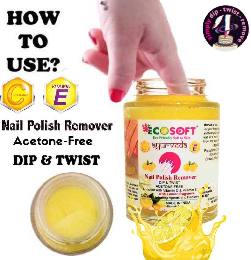 The formula is Acetone- free, contains Vitamin E & Vitamin C and will not dry or damage your nails. Ultimate Premium Dip & Twist Instant Nail Polish Remover Nail Polish Remover - Acetone Free, Enriched with Vitamin C or Vitamin E with LEMAN Fragrance. Contains Hydrating Agents & Perfume. 1 UNIT-image-6