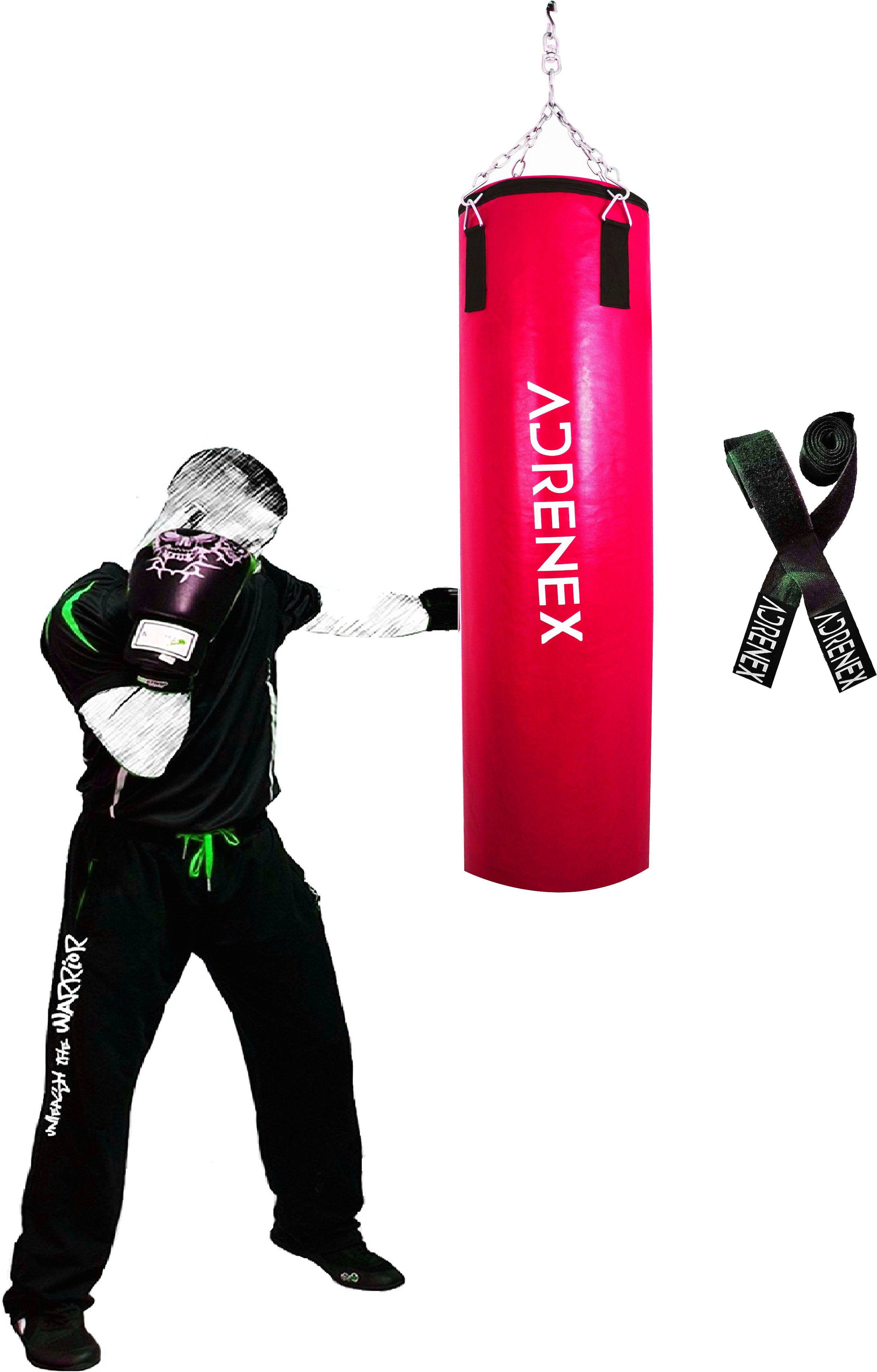 adrenex Unfilled Faux Leather Punching Bag 5 FT Boxing MMA Training Kickboxing Muay thai Double Ended Bag-picture-20