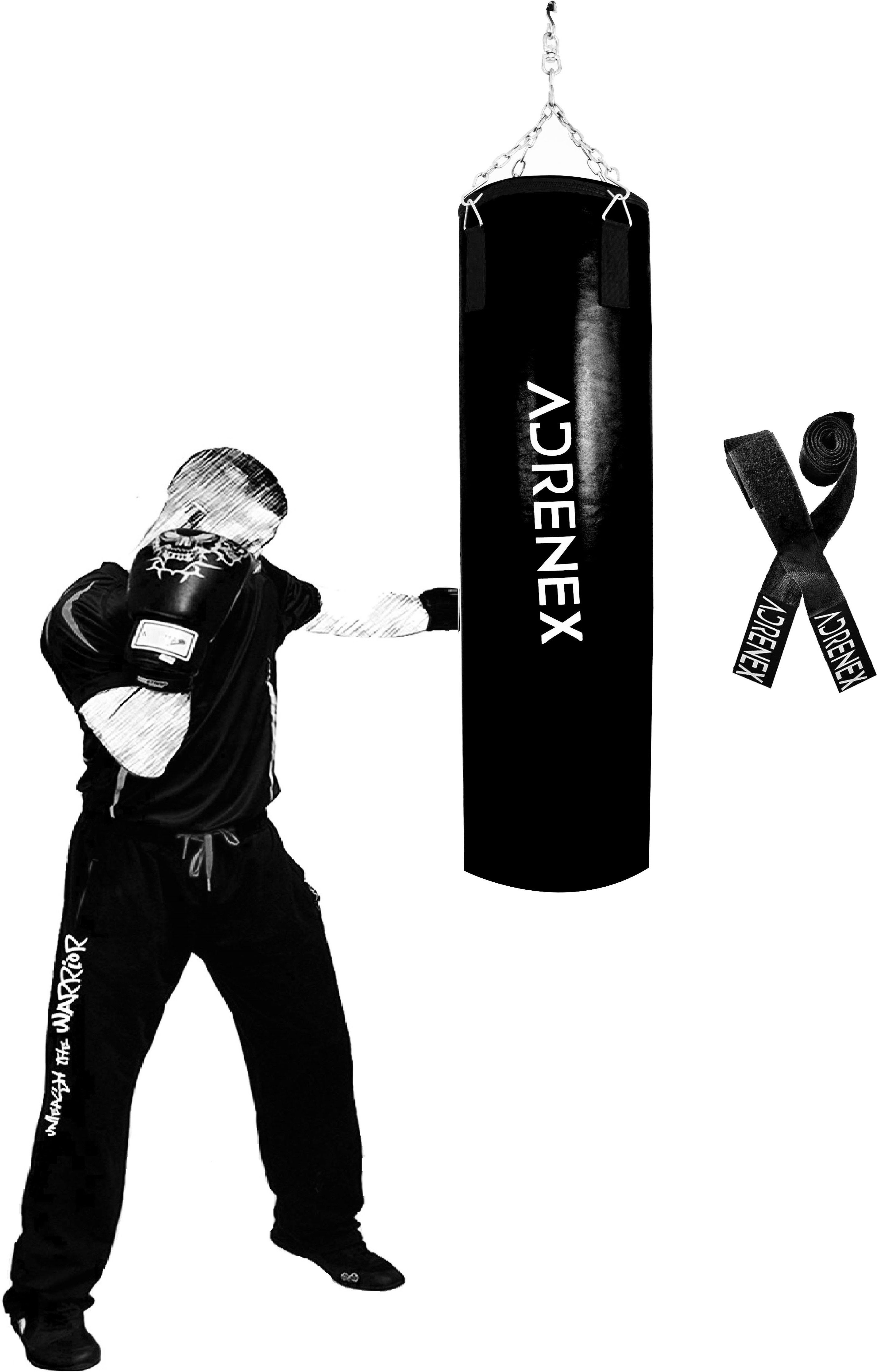 adrenex Unfilled Faux Leather Punching Bag 3 FT Boxing MMA Training Kickboxing Muay thai Double Ended Bag-picture-24