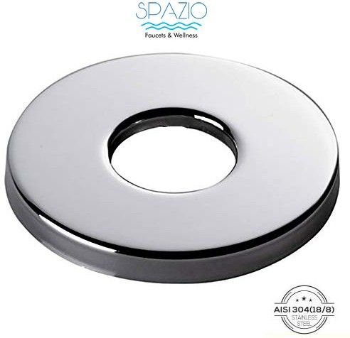 Premium Quality 304 Grade Stainless Steel Round Wall Flange for Showers, Taps and Faucets Plate Flange Flat Flange, Pack Of 1 Flat Flange