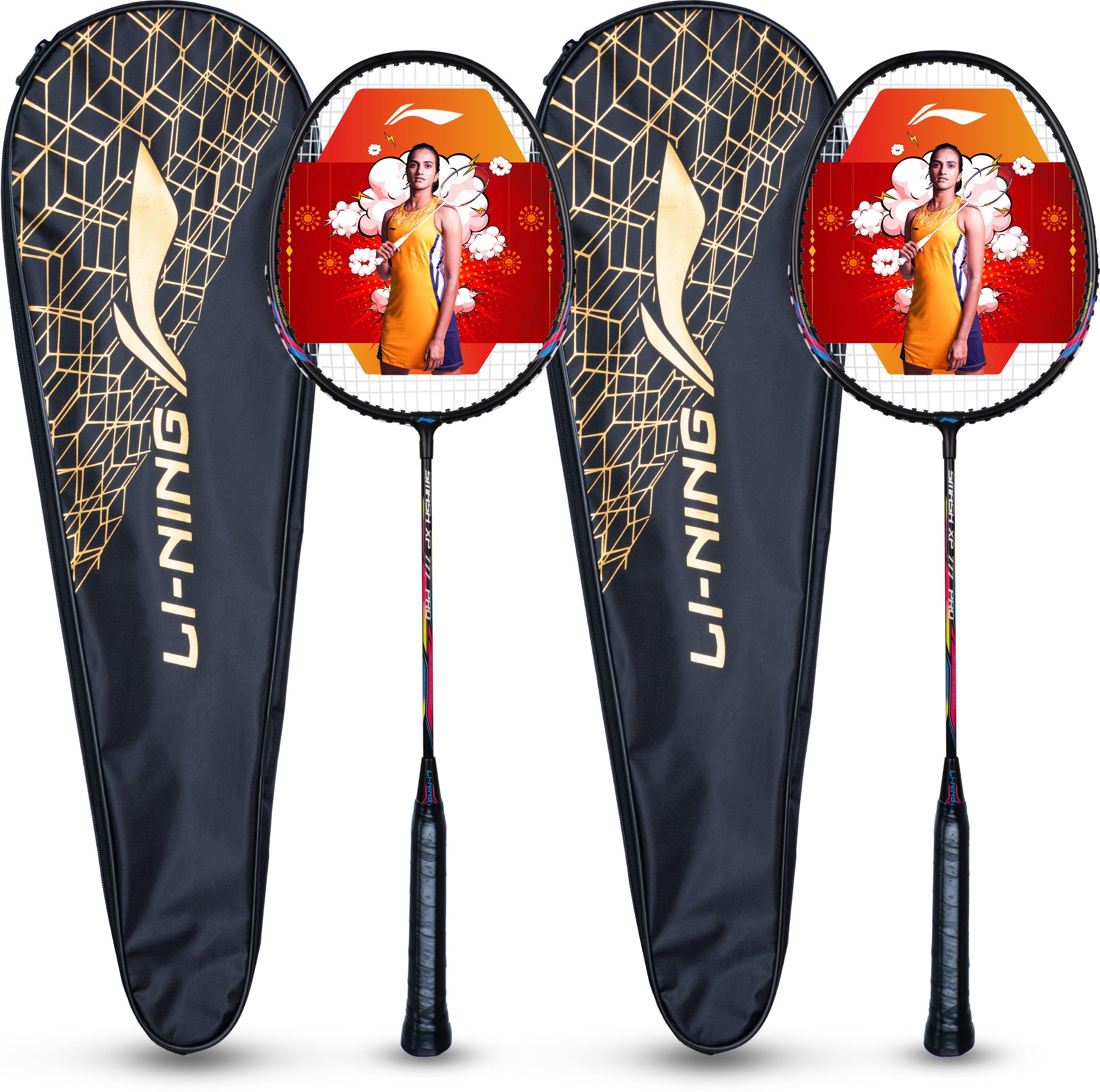 li-ning Smash-XP-777 Pro Badminton Rackets (Set of 2 + 2 Full Covers) Multicolor Strung Badminton Racquet-picture-16