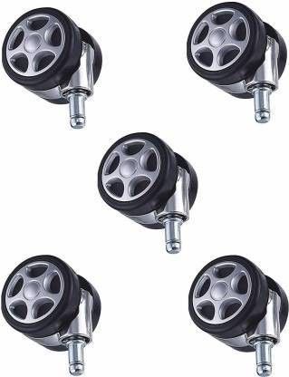 Heavy Duty Alloy Thread Twin Caster Wheels Tyres Suitable for All Office Chairs/REVOLVING Chair(Chrome and Black) Appliance Furniture Caster-image-17