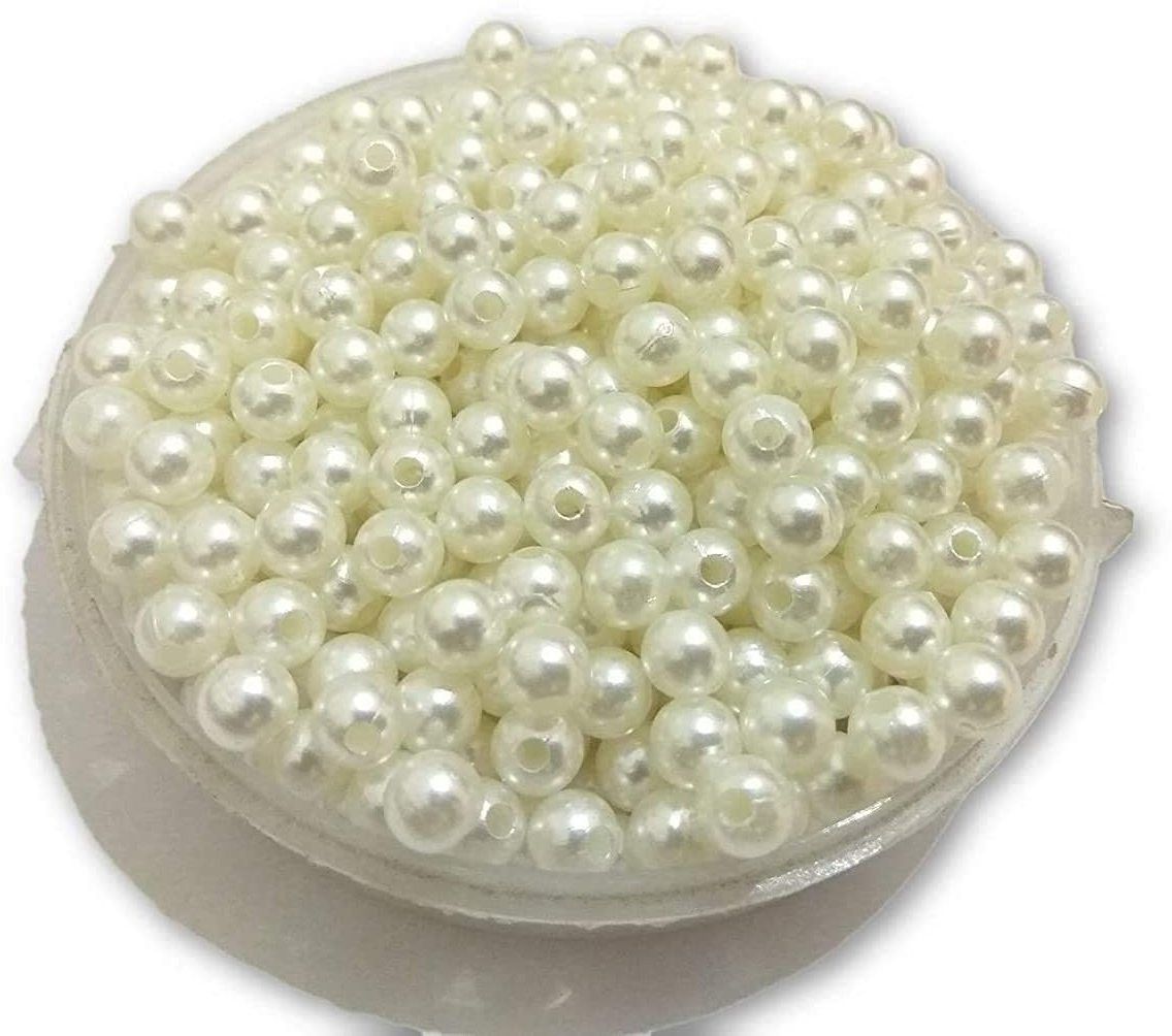 khusha creations White Pearls for Embroidery , Jewelry making , Craft , DIY , etc 400 Pieces (6MM, 50 Gram)-picture-28