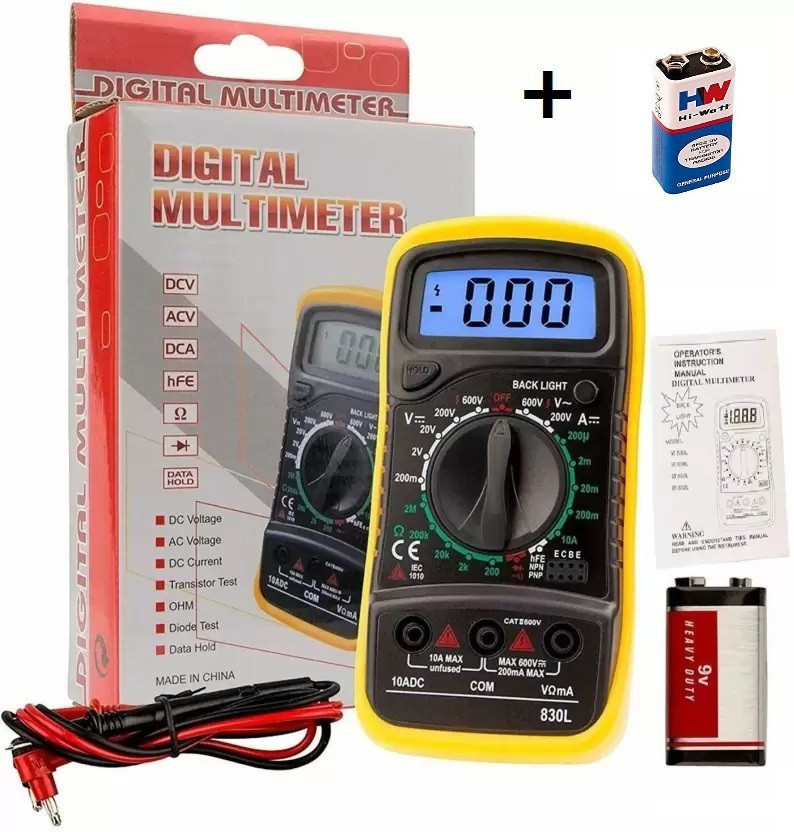 republic MAS830L Electric Testing Meter Voltmeter Ammeter AC DC OHM Voltage Current Tester Digital Multimeter with HW 9V Battery Digital Multimeter image 1