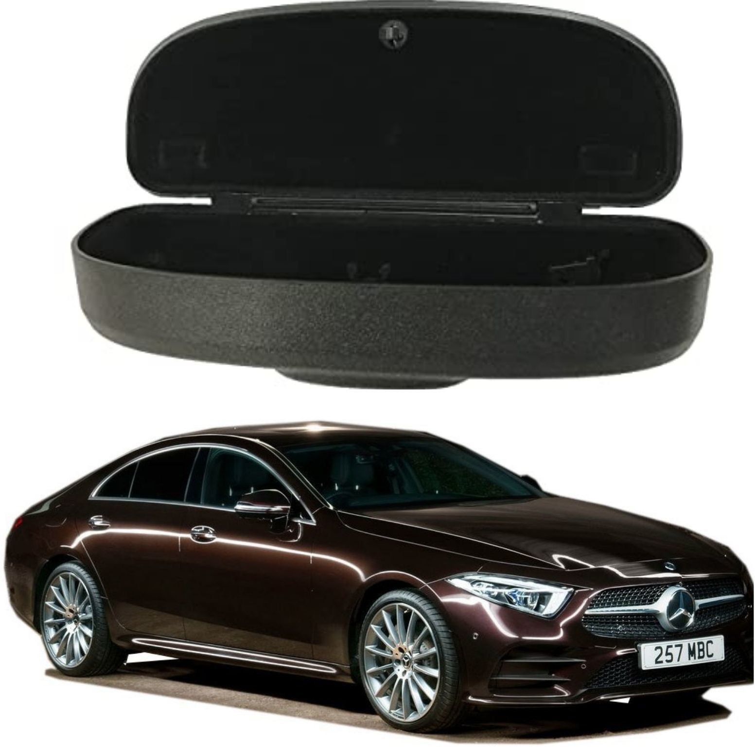 oshotto Car Visor Sunglass Case Holder For Kia Carnival MERCEDES-BENZ CLS Black Car Sunglass Clip Holder-picture-14
