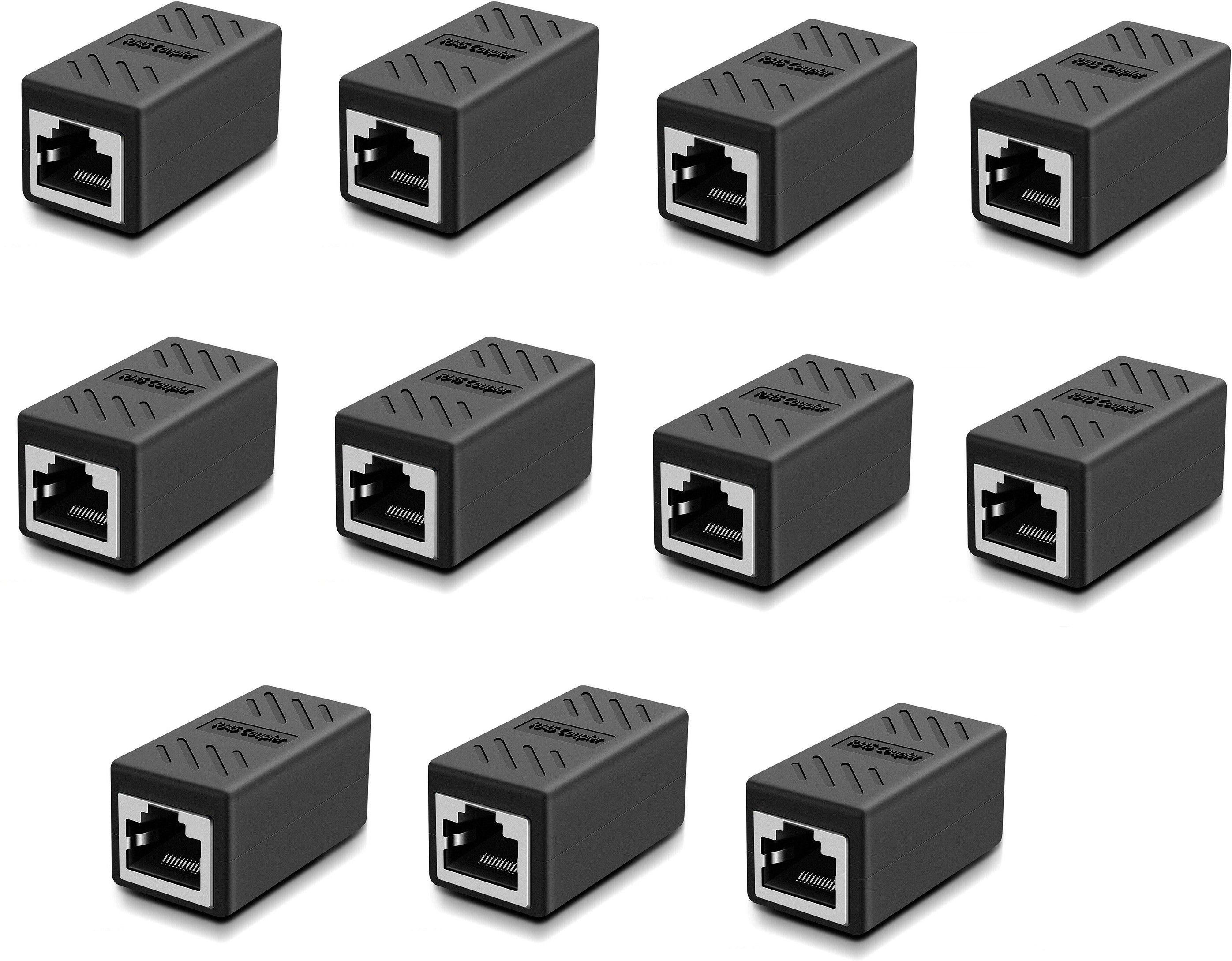 ELECTRO WOLF RJ45 Joiner Adapter Ethernet Extender Coupler Connector Female to Female Plug LAN Network Double Socket LAN Internet CAT 5/CAT 6 ( Pack of 11 ) Lan Adapter-picture-17