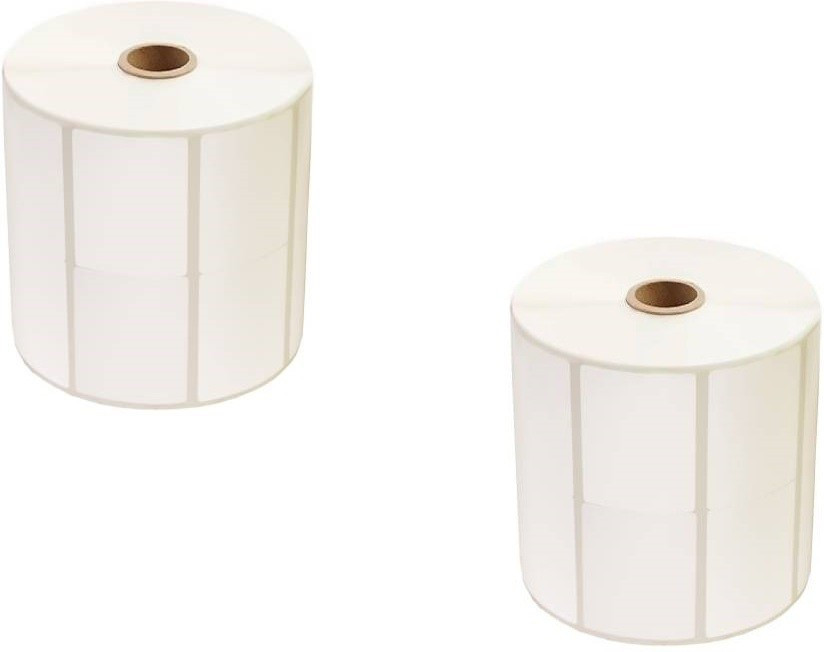 youlogic 50 mm X 50 mm, (White) Direct Thermal Barcode Labels (DT), Set of 2 Roll, 2000 Labels In Roll, No Need Carbon Ribbon, Labels/Roll for Desktop Printer TSC, Zebra, Citzen, WEP, Datamax, Thosiba, Sato etc. ) ,Paper Label Stickers,2’’up (Smooth White) dt Paper Label image 1