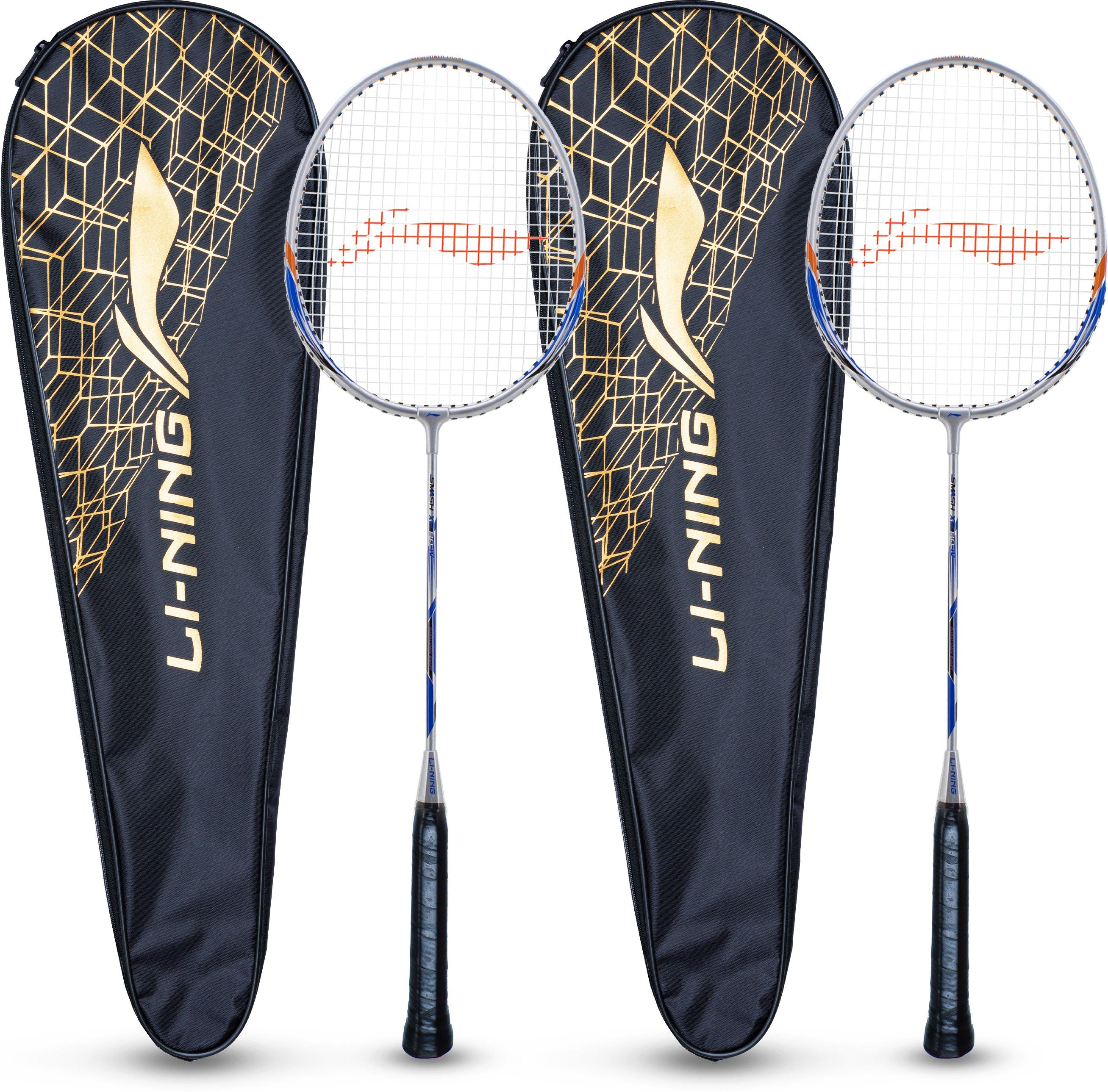 Smash XP 80 IV (Set of 2 + 2 Full Covers) (Grey) Blue Strung Badminton Racquet-image-42