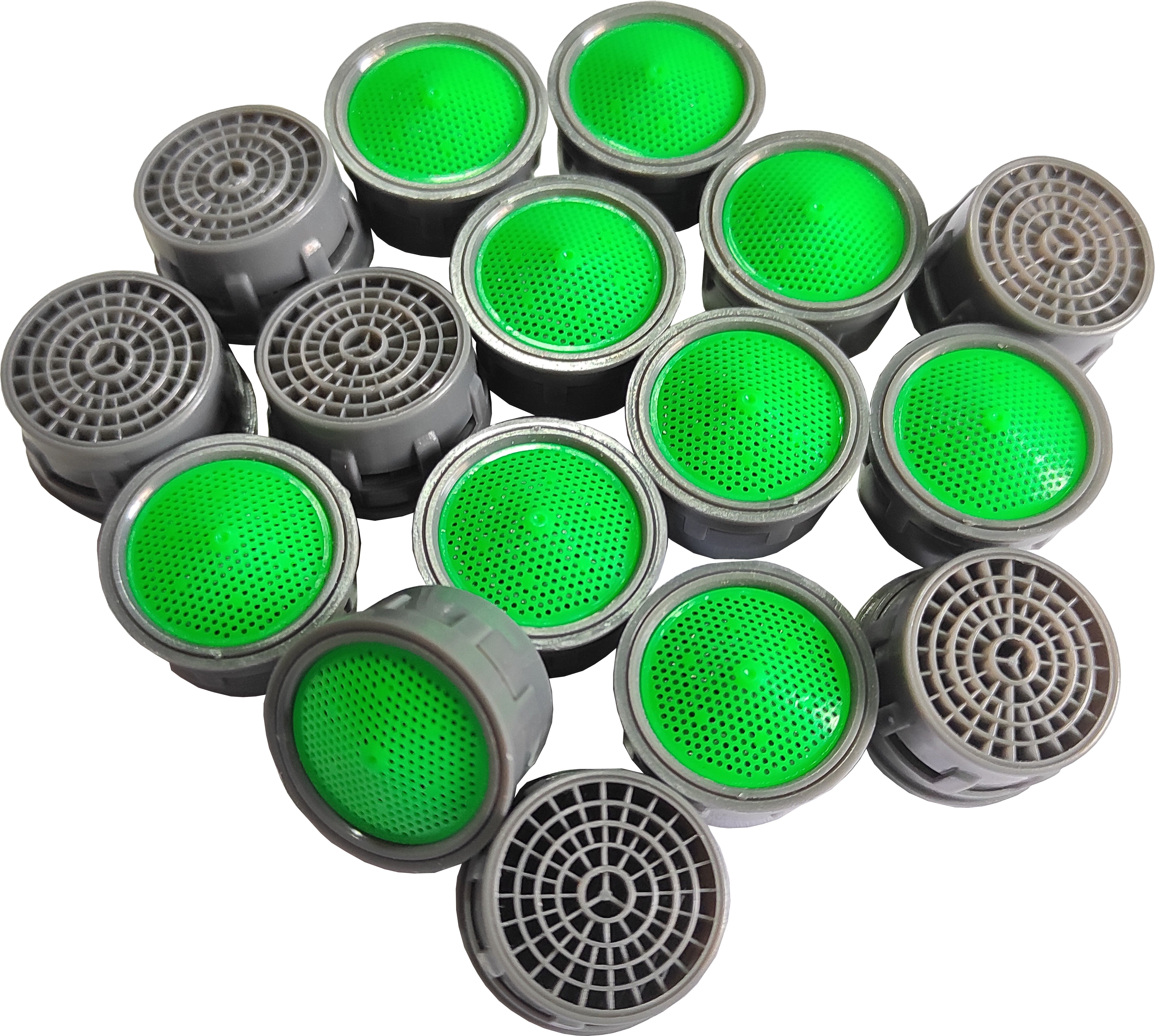 Plastic Fusion High-Pressure Grey Finish Replacement Water Aerator Tap and Faucet Foam Flow (2.2 cm , Green) Suitable 24mm Male Threads and 22mm Female Threads. (Pack Of 20 Piece) Faucet Set Faucet Set-image-3