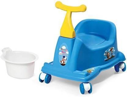 3 in 1 Scooter Rider Style Baby Potty Seat with Wheels and Removable Tray with cover for Kids, Comfortable soft plastic handle bar Potty Seat(multicolour) Potty Box