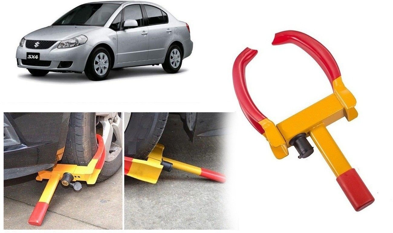 ZS-Y101 Yellow Anti Theft Car Wheel Tyre Lock Clamp Heavy Duty Anti Theft Protective Car Wheel Lock Security Tyre Clamp for Maruti Suzuki SX4 Wheel Lock-image-11