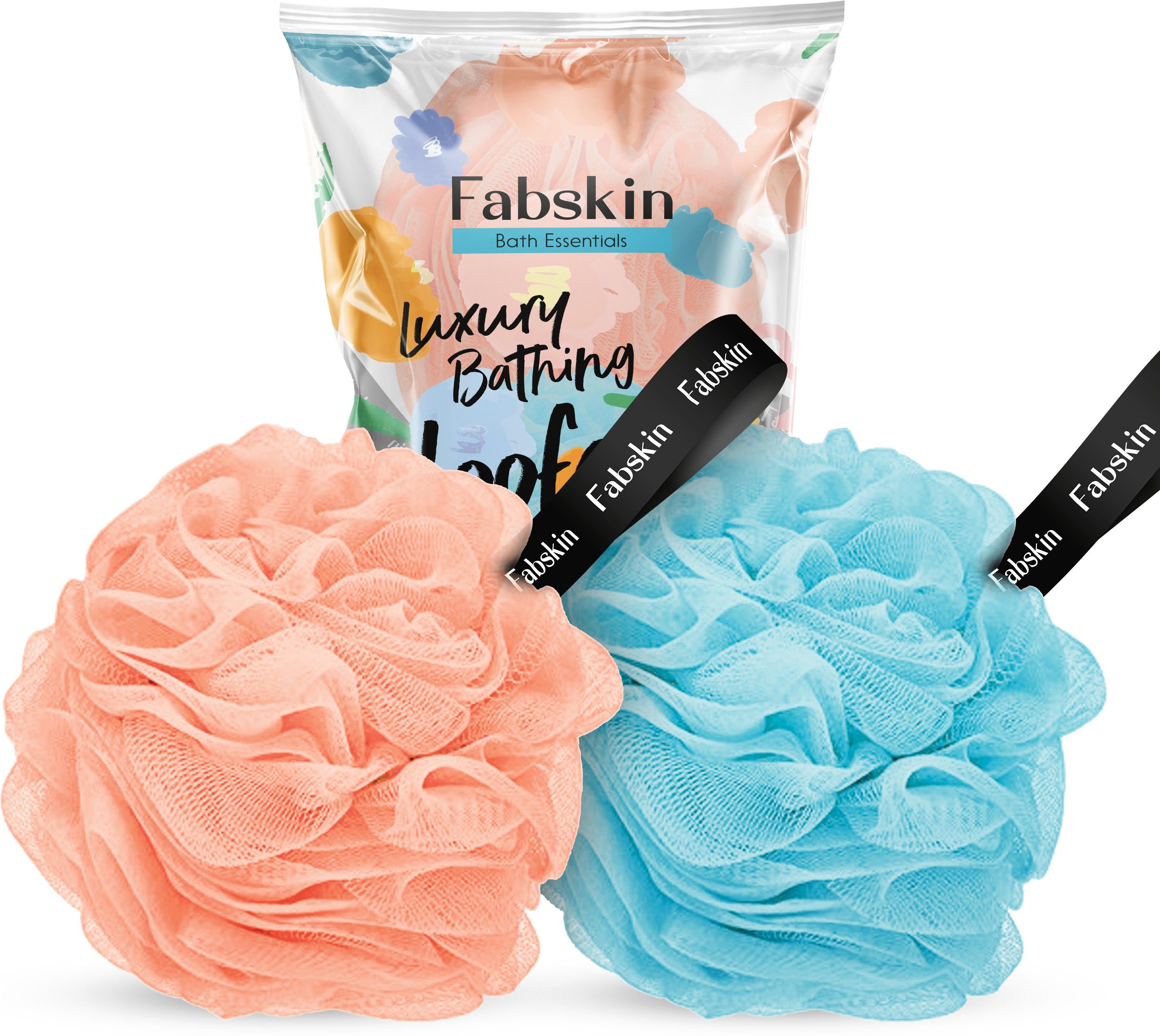 fabskin Luxury Bathing loofah Couples Pack of 2 (Peach & Sky Blue Color)-picture-22