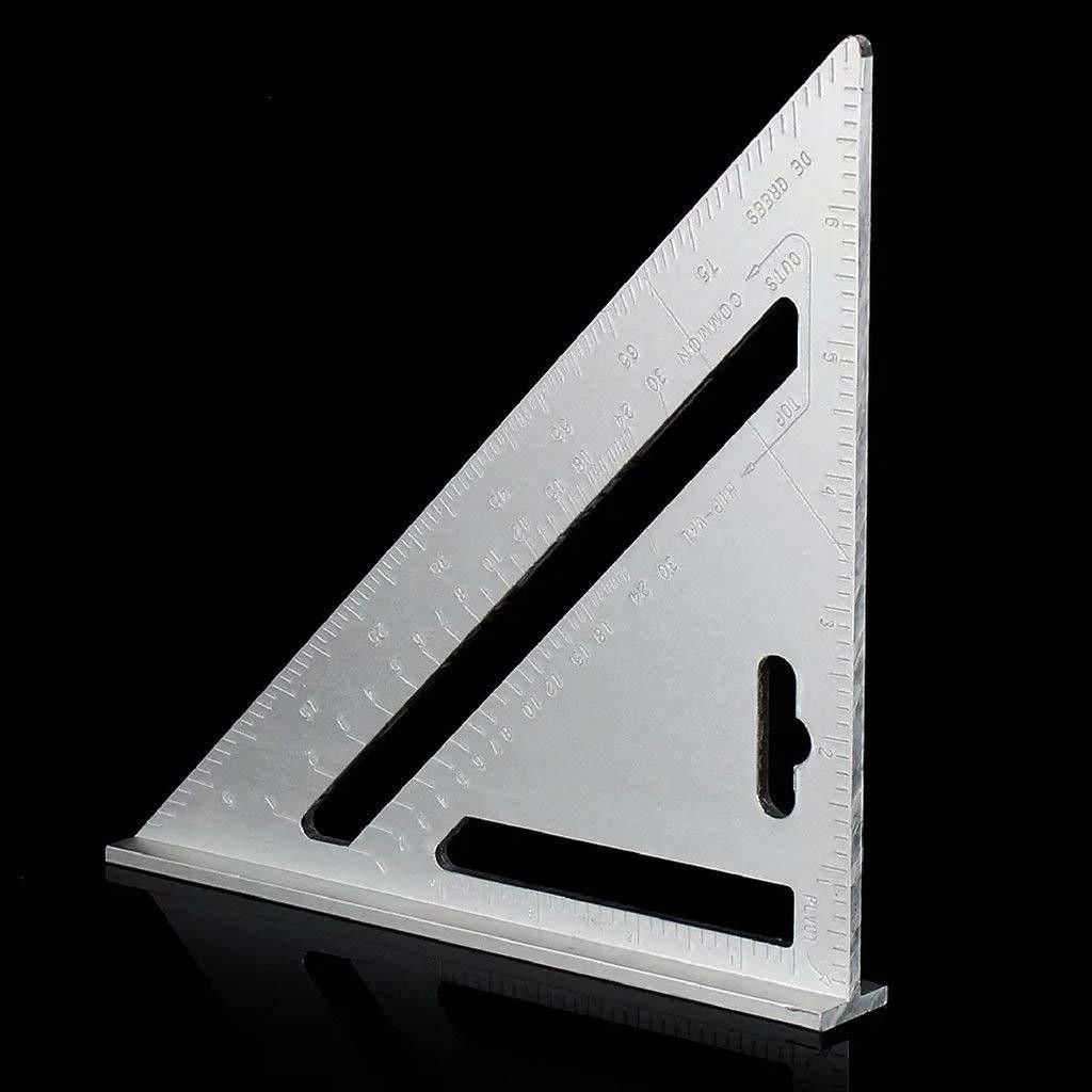 Double Side measurement Carpentry Speed Square | Triangle Protractor Scale of engineering works | 90 degree Right Angle Set square | Aluminum Alloy Tri-Square-image-46