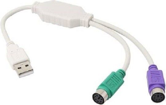 InfiDeals KVM Cable 1 m USB 2.0 To PS2 Keyboard Mouse Cable Converter Connector -1 m KVM Cable (Compatible with Keyboard, Mouse, White)