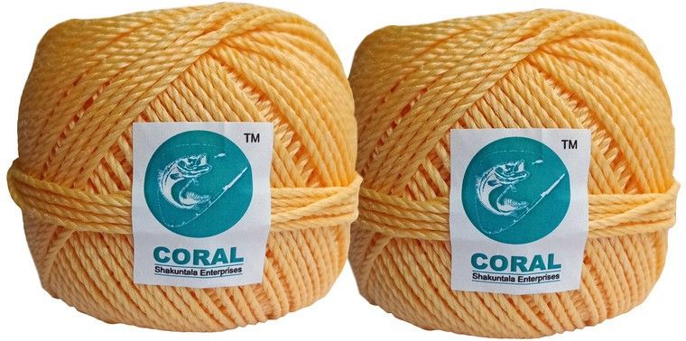 coral shakuntala enterprises 2 mm 200meter PP Nylon Rope Gola Weight 340gm Yellow-picture-10