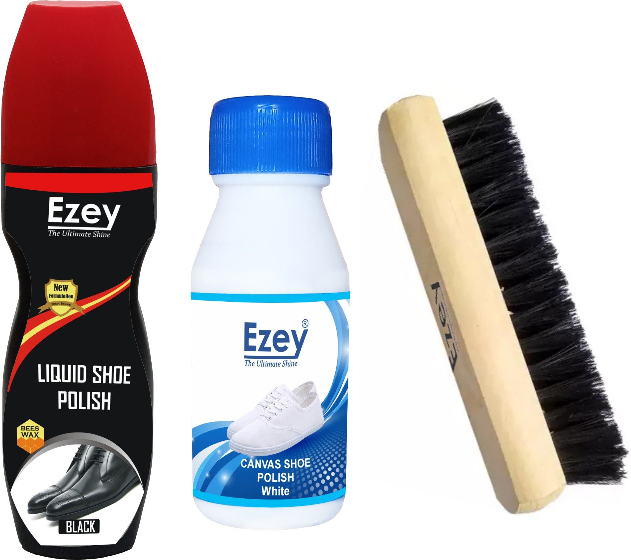 Ezey liquid polish (black) + canvas + shoe brush Patent Leather, Leather, Synthetic Leather Shoe Cleaner-image-26
