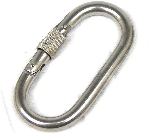 O Shaped Steel Climbing Carabiner Screw Lock Spring Gate Protection 12mm Locking Carabiner-image-19