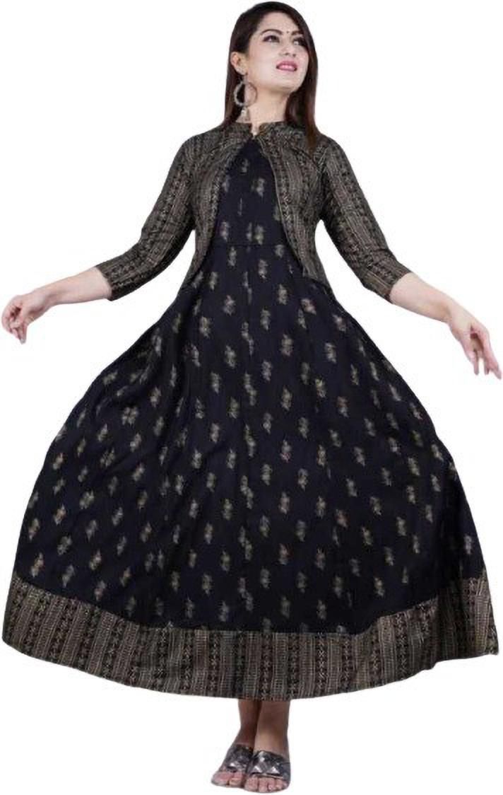 Printed Rayon Blend Stitched Anarkali Gown-image-41