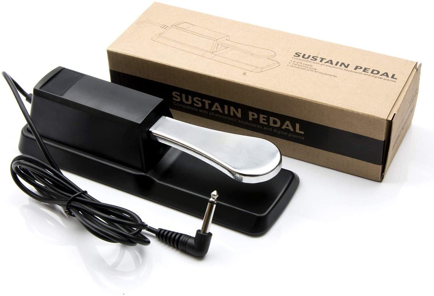 sustain pedal for keyboard, universal foot damper for yamaha casio roland korg behringer moog midi electronic keyboard sustain pedal with polarity switch midi synthesizer, sturdy durable, damper padel damper & sustain pedal