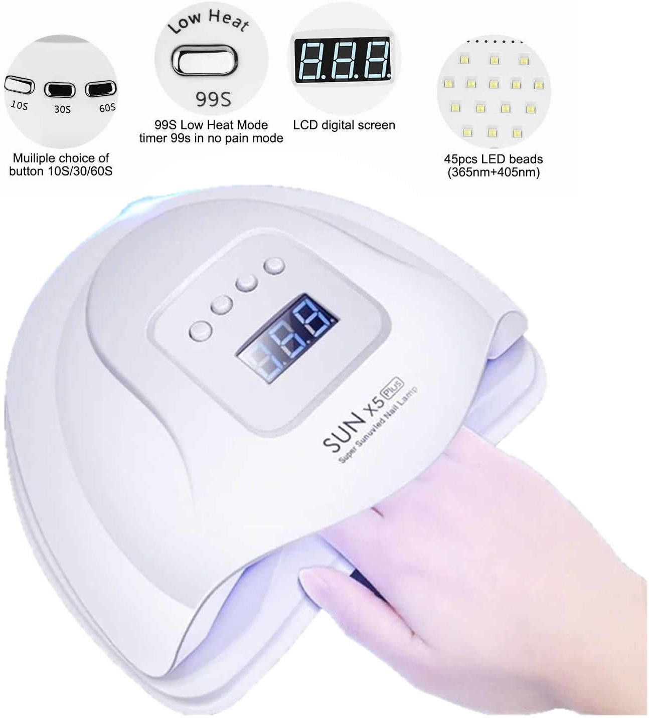 Best Quality 36LED UV Nail Gel Dryer Lamp For Manicure 54W Dual Power LED Nail Dryer Lamp for Curing All Gel Polish Drying with Auto Sensor and 4 Mode Timer Button Nail Polish Dryer-image-20