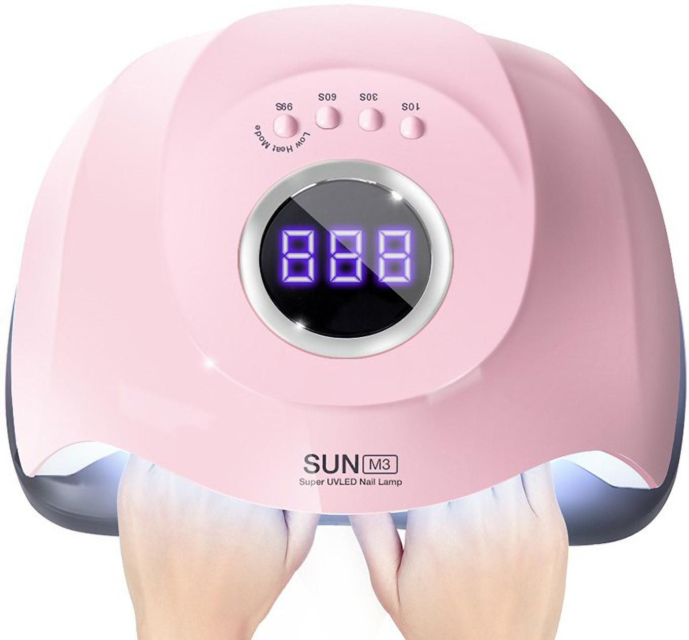 Professional Gel Polish LED Nail Dryer Lamp v2.0 with 45pc Double Light Source (365+405nm)LED's UV Nail Gel Dryer Lamp For Manicure 180W Dual Power for Curing All Gel Polish with Auto Sensor and 4 Mode Timer Button (Salon Quality-Pink) Nail Polish Dryer-image-3