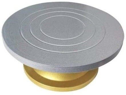 Premium Quality, Heavy Fiber Turntable, 360 Degree Smooth Rotation, 12 Inch Silver Plated Cake Server