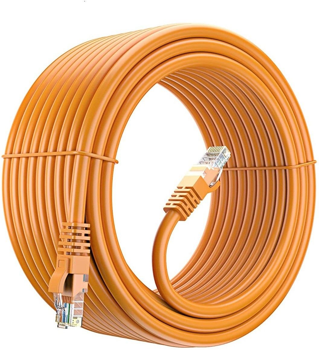 Fedus LAN Cable 90 m Cat6 Ethernet Cable Orange ,Cat-6 Flat RJ45 Computer Internet LAN Network Ethernet Patch Cable Cord 90 m LAN Cable (Compatible with Laptop, Computer, Orange, One Cable) 90Meter-image-36