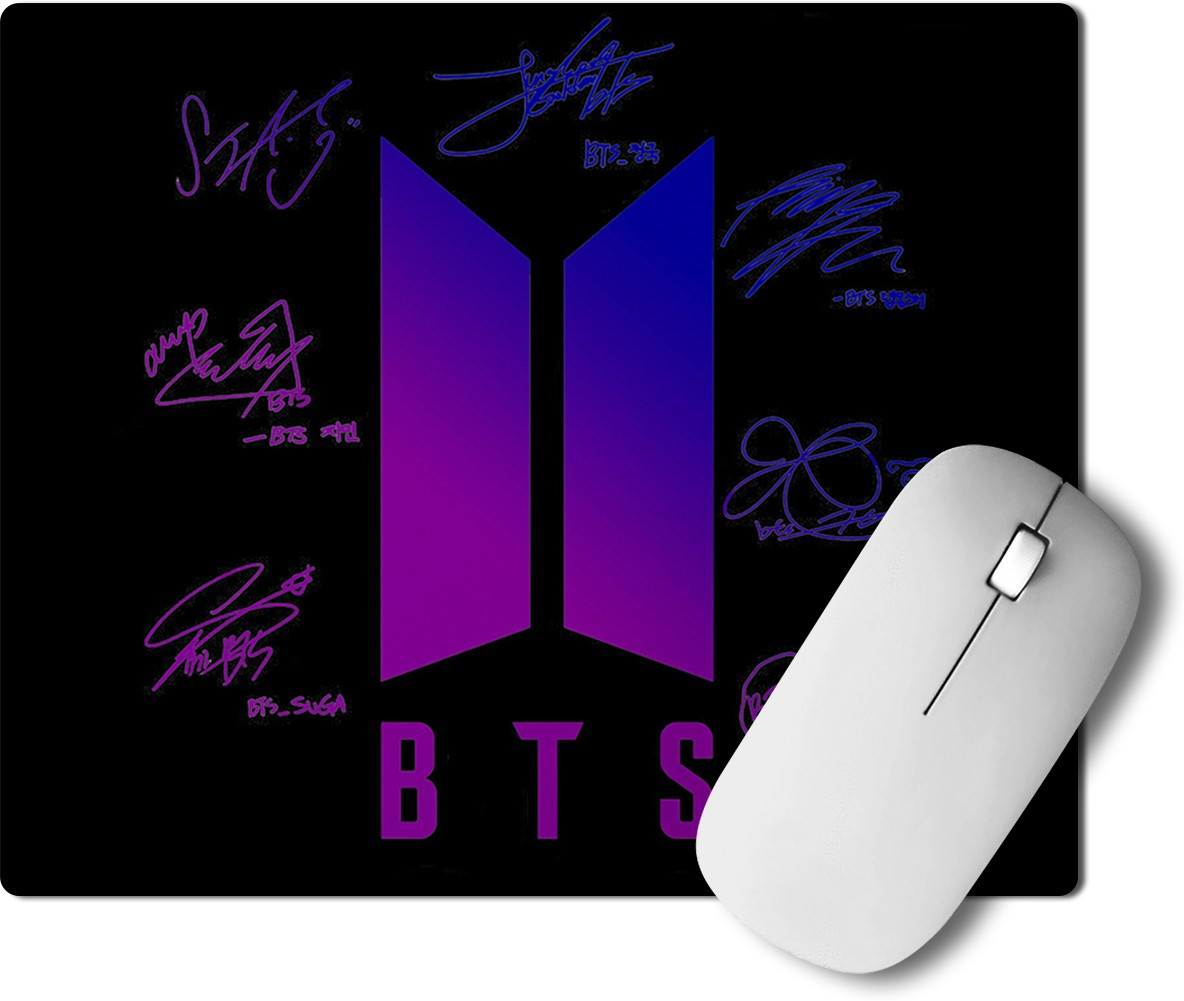 PrintingZone BTS MousePad Bts Army MousePad Bts Signature Mousepad bts logo mousepad Printed Mouse pad for(MSP-31) Mousepad image 1