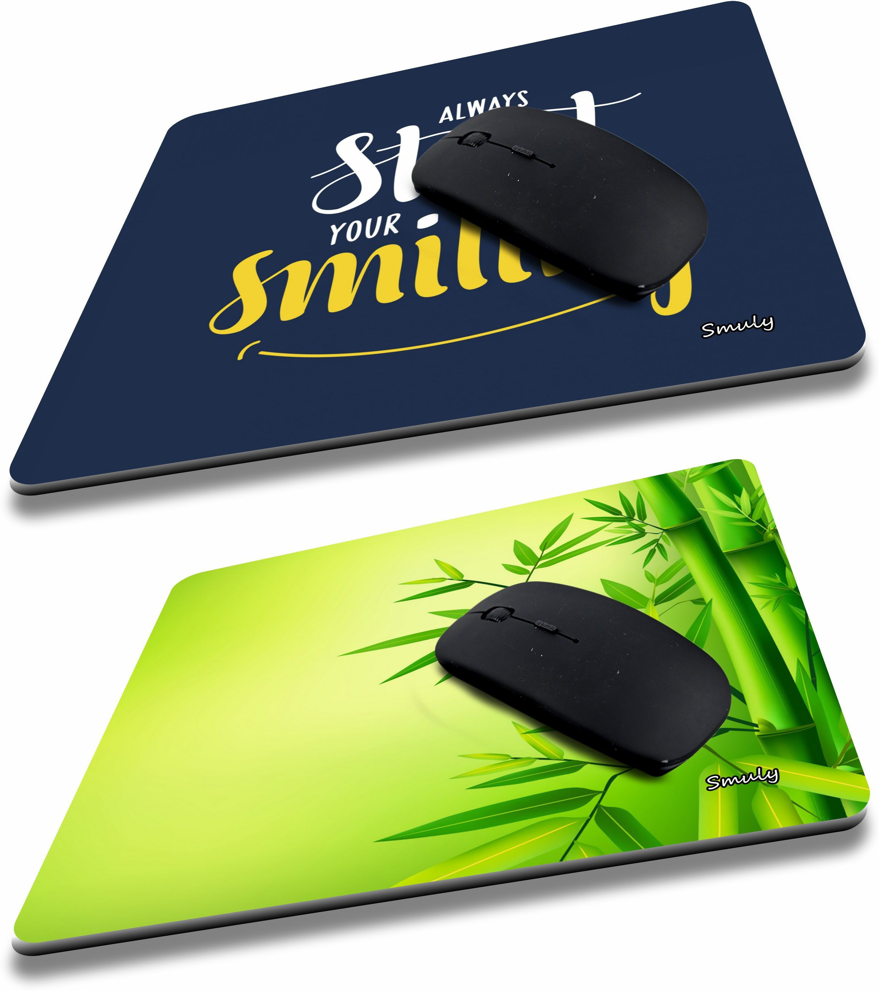 SMULY Printed Designer Anti Skid, Thick Non-Slip Rubber Base Mouse Pad COMBO PACK OF 2Compatible with Computer, Laptops, PC, Home & Office Mousepad HD Quality Mousepad image 1