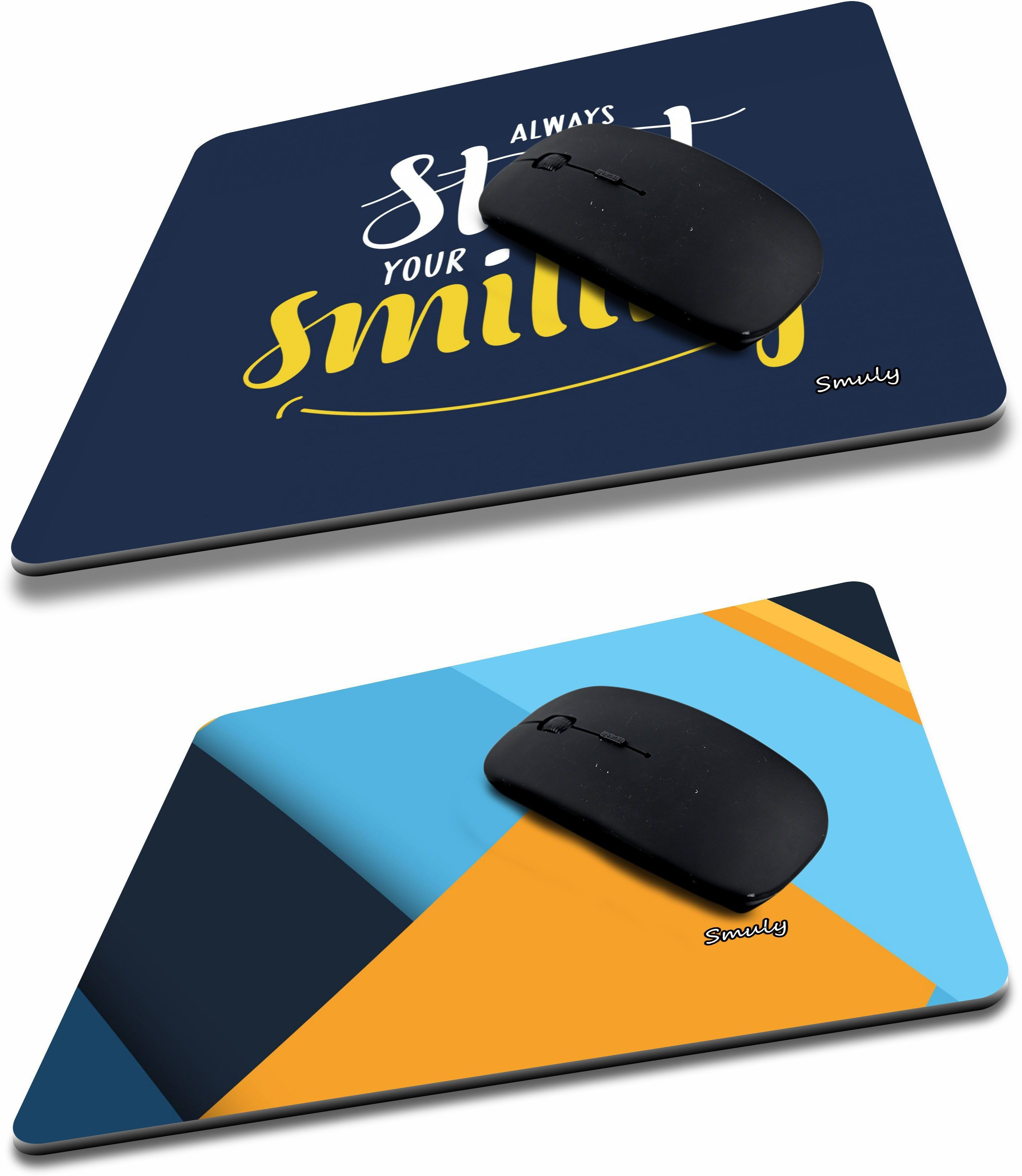 SMULY Printed Designer Anti Skid, Thick Non-Slip Rubber Base Mouse Pad COMBO PACK OF 2Compatible with Computer, Laptops, PC, Home & Office Mousepad HD Quality Mousepad image 1