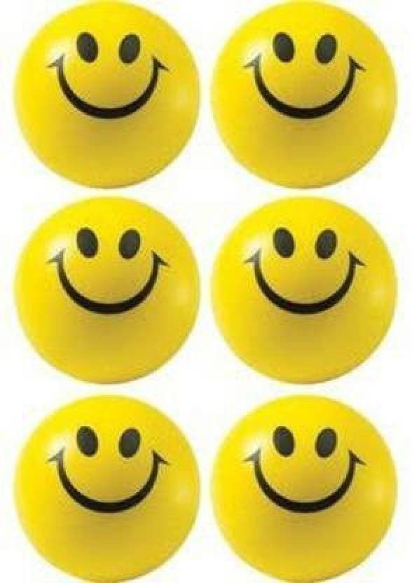 Smiley Face Squeeze Stress relief Ball | Soft ball Stress Relieve Squeeze Balls Yellow |Toy for Kids and Adults for Stress Relief and Playing ( pack of 6) - 7 CM l Smiley Soft Balls Happy Smile Funny Cute Face Anti Stress Slow Rising Squeeze Ball Kids Toy Gift Stress Reliever Smiley Ball- 7 cm