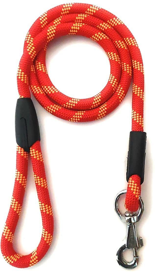 Nylon Rope Leash for Large & Giant Dogs, Extra Large (XL), 6 Ft, Red - 15mm 182 cm Dog & Cat Chain Leash-image-22