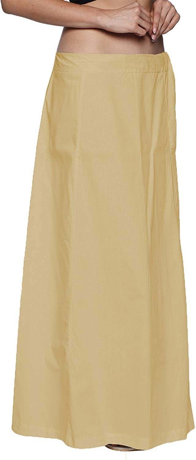 Abn Traders Plain Solid Indian Saree Petticoat (Gold) Cotton Blend Petticoat-image-6