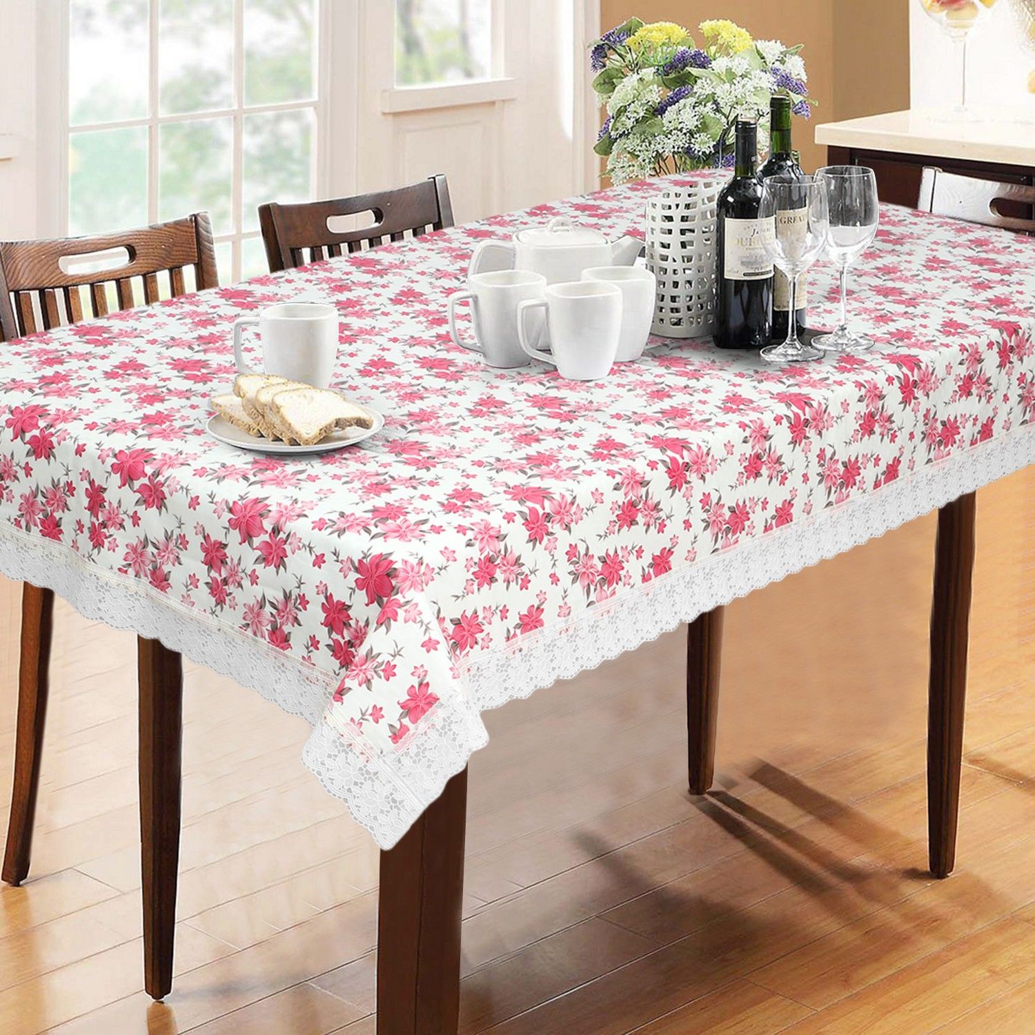 dakshya industries PVC 6 Seater Floral Table Cover-picture-19