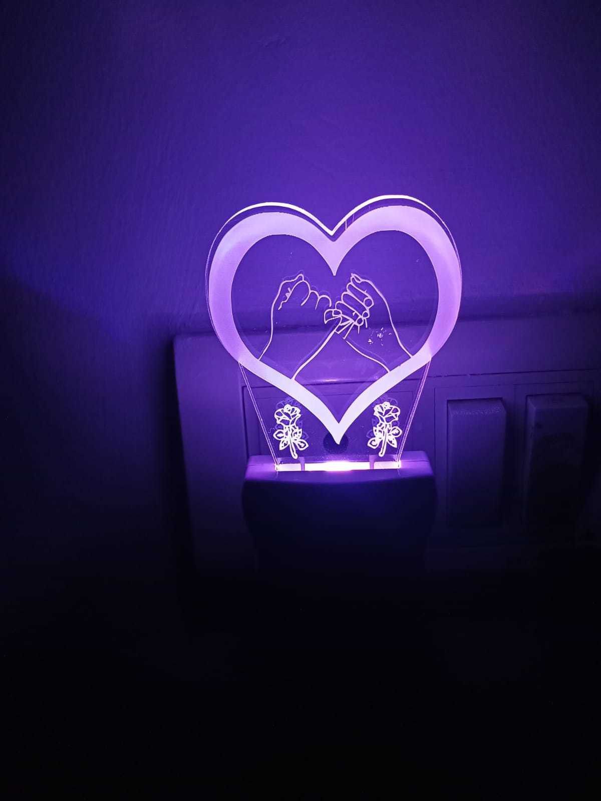 cheshta trendz 3D Illusion LED Light Night Lights for 7 Colors Led Changing Lighting Bedroom Decoration Decorative Lighting Gifts for Boys Girls HEART COUPLE HAND SHAKE Night Lamp ( 5 cm, Multicolor ) Night Lamp (10 cm, Multicolor) Night Lamp-picture-17