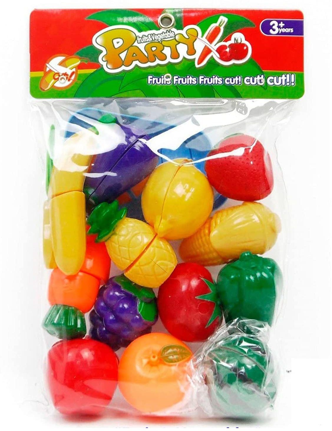 Toys Exclusive Collection of Realistic Sliceable Fruits, Vegetables Cutting Set Pretend Play Food Cutting Kitchen Food Cutting Set for Girls (Fruits and Veggies Cut Toy- 15 pcs)-image-6