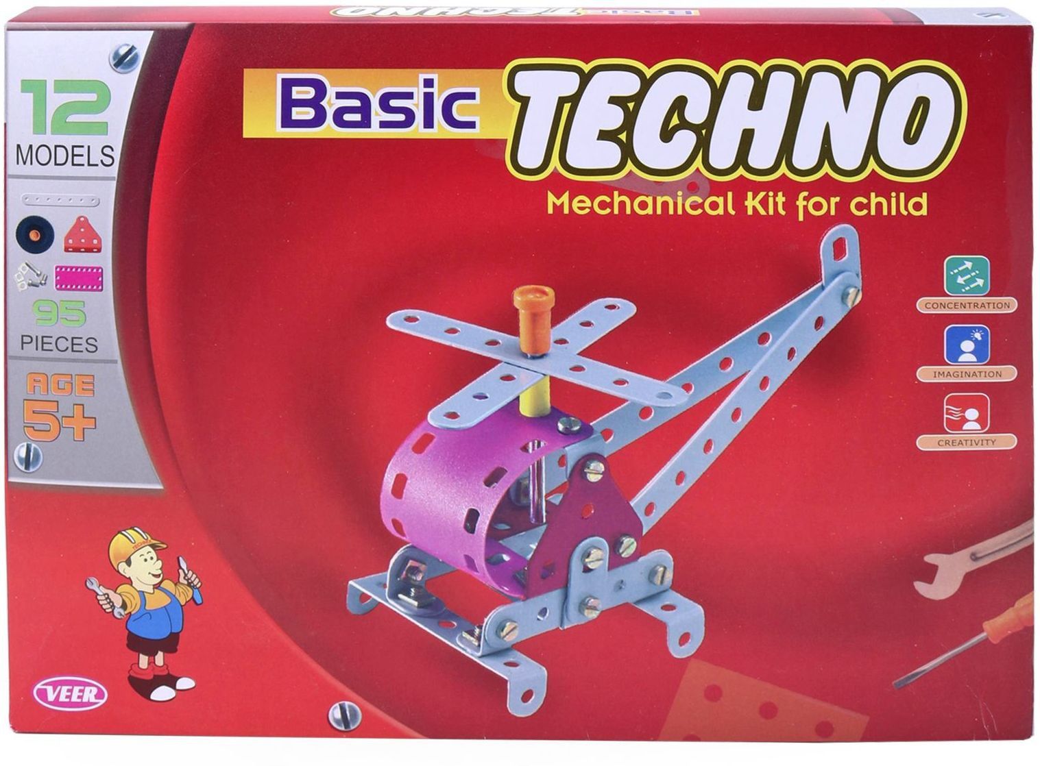 olympia GAMES AND TOYS Basic Techno Mechanical Engineering Educational Toy Kit Constructive Building Blocks and Models Construction Set for Kids Both Boys and Girls (Age 5 to 12, Multicolor)-picture-9