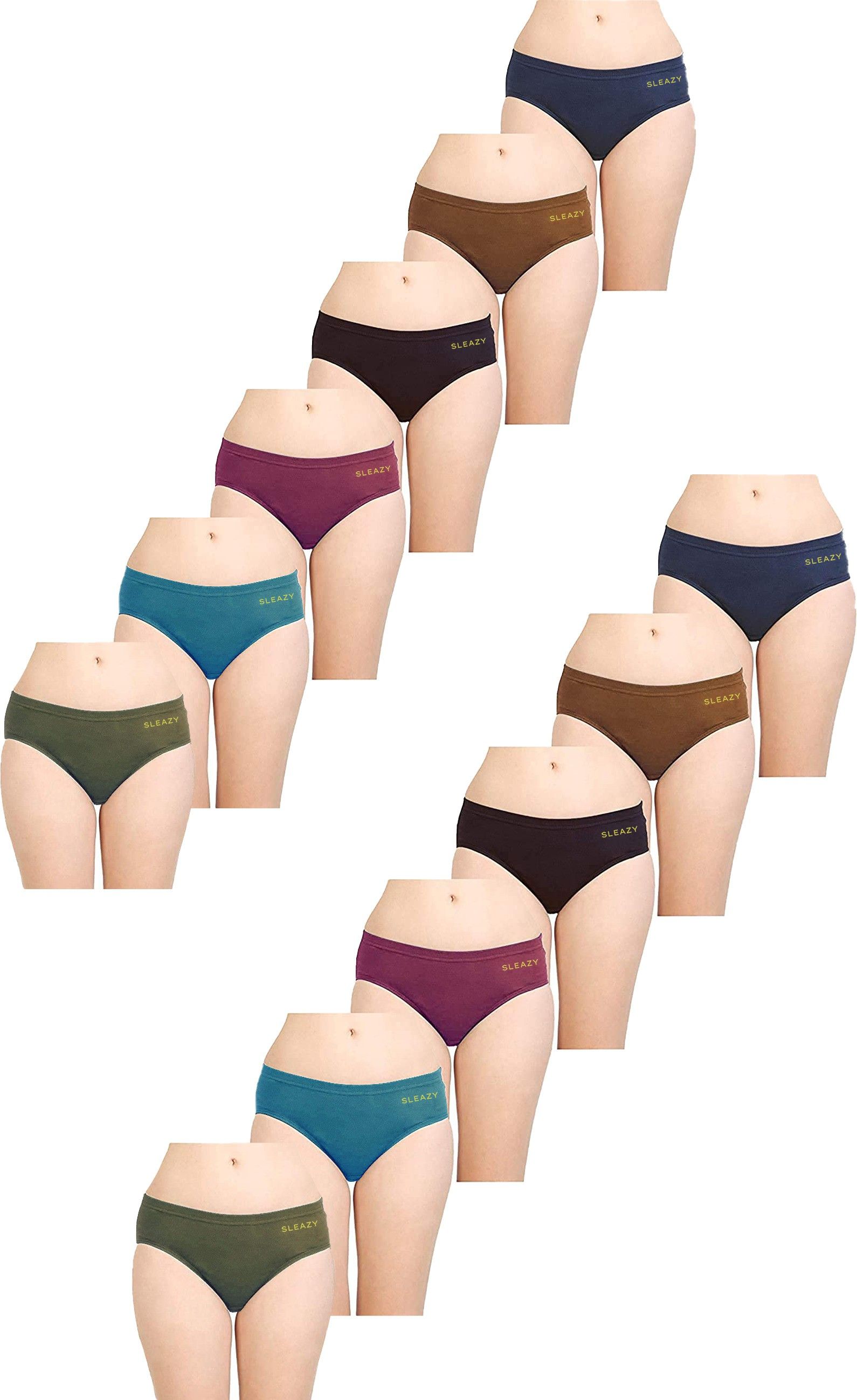 sleazy Pack of 12 Women Hipster Multicolor Panty-picture-12