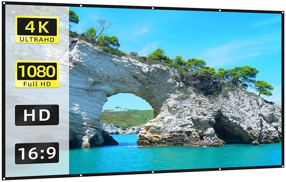 Moiz 110 inch Projector Screen,4K HD 16:9 Portable Video Foldable Anti-Crease Indoor Outdoor Screen for Home, Office, Classroom (96" Inch (W) x 54" Inch (H)) (Width 243.84 cm x 149.86 cm Height) Projector Screen (Width 243 cm x 149 cm Height)-image-21