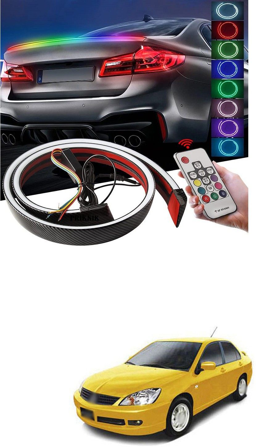 Carbon Fibre LED Rear Spoiler with Remote Control for Car Trunk Universal Exterior Car LED Tail Light Strip fit for Roof, Wing, Brake Light, Turn Signal Light Spoiler Lip Kit m154 Car Fancy Lights-image-1
