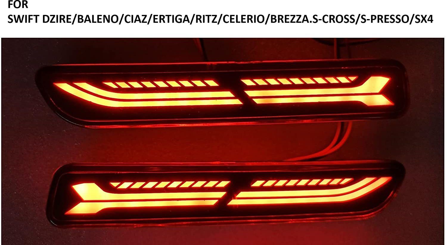 car rear bumper reflector/drl/DRL/day time running light/led/brake light Compatible with Baleno/Brezza/Ciaz/Ertiga/New Swift Dzire/S-cross/Ritz/SX4/S-Presso Car Fancy Lights-image-35