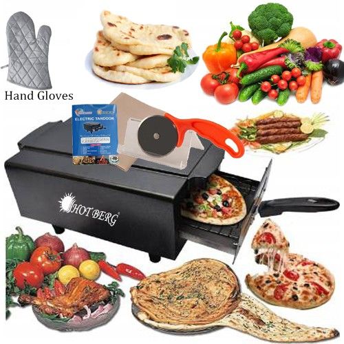 HOTBERG Advance Electric Tandoor With Free Gifts Electric Tandoor Electric Tandoor 2000W Medium Steel Element High Quality Home Simpley HLMT-4578 Electric Tandoor Pizza Maker Fish Chikeh Tikka Naan Roti Cake Baker Frunch Fry Meat Barbeque Chaap Oil fryer (black) Electric Tandoor Electric Tandoor-image-12