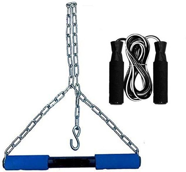 6FT Pullup Bar Rod And Ball Bearing Skipping Rope Combo Fitness Accessory Kit Kit